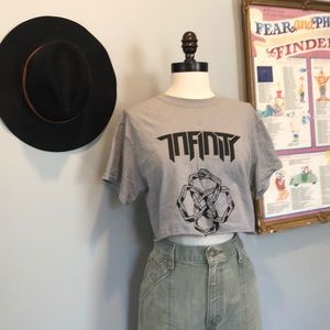 Infinity Hand Cut Graphic Crop Top